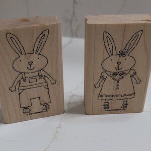 Easter/Spring Bunny Wooden Card Making Stamps 2004 Stampin Up